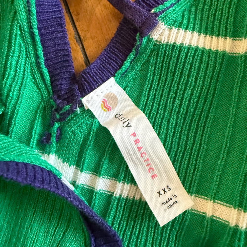 Anthropologie Green and Blue Striped Midi Dress - Picture 3 of 3